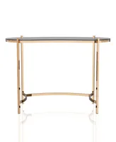 Havford Glass Top Console Table - Gold