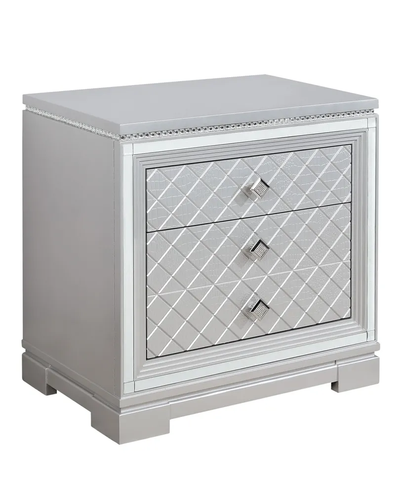 Zarthan 3 Drawer Nightstand - Silver