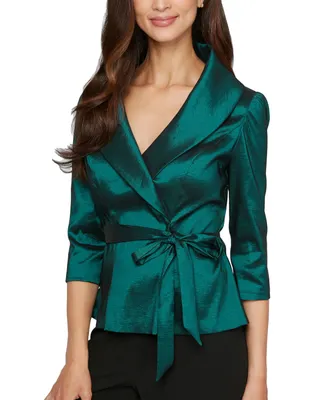 Alex Evenings Tie-Waist Surplice Blouse