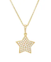 Cubic Zirconia Star Pendant 18" Gold Plate Necklace