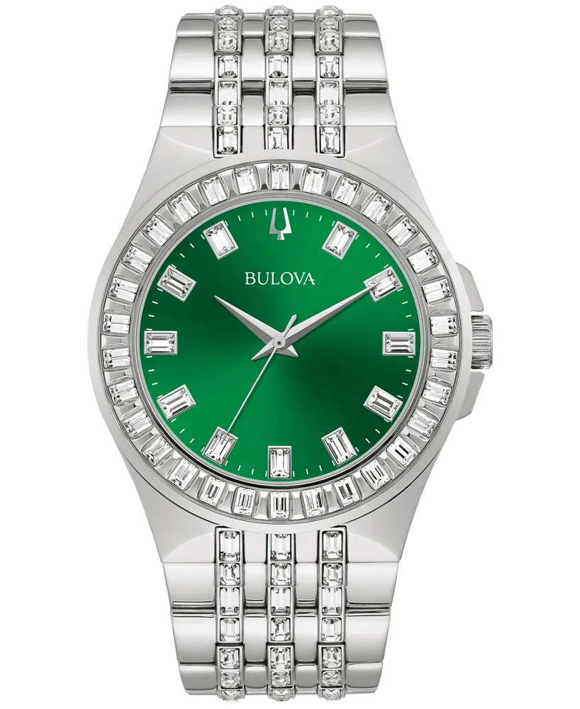 Bulova Men's Phantom Crystal Stainless Steel Bracelet Watch 42mm