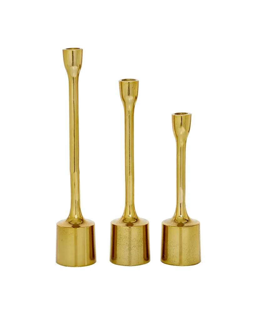 CosmoLiving by Cosmopolitan Candle Holder, Set of 3 - Gold