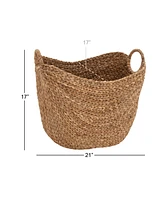 Brown Sea Grass Contemporary Storage Basket, 19 " x 20 " x 18 "