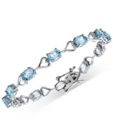 Heart Link Bracelet Sterling Silver (Available Amethyst, Garnet, Peridot, & Blue Topaz)
