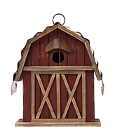 Glitzhome Rustic Barn Birdhouse, 10.25"