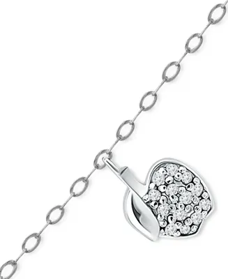 Giani Bernini Cubic Zirconia Apple Ankle Bracelet in Sterling Silver, Created for Macys