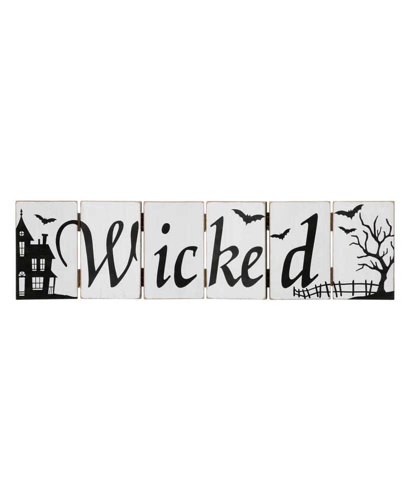 Glitzhome 20" L Halloween Wooden Hinged Table Sign
