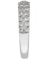 Diamond Double Row Band Ring (1 ct. t.w.) in 14k White Gold