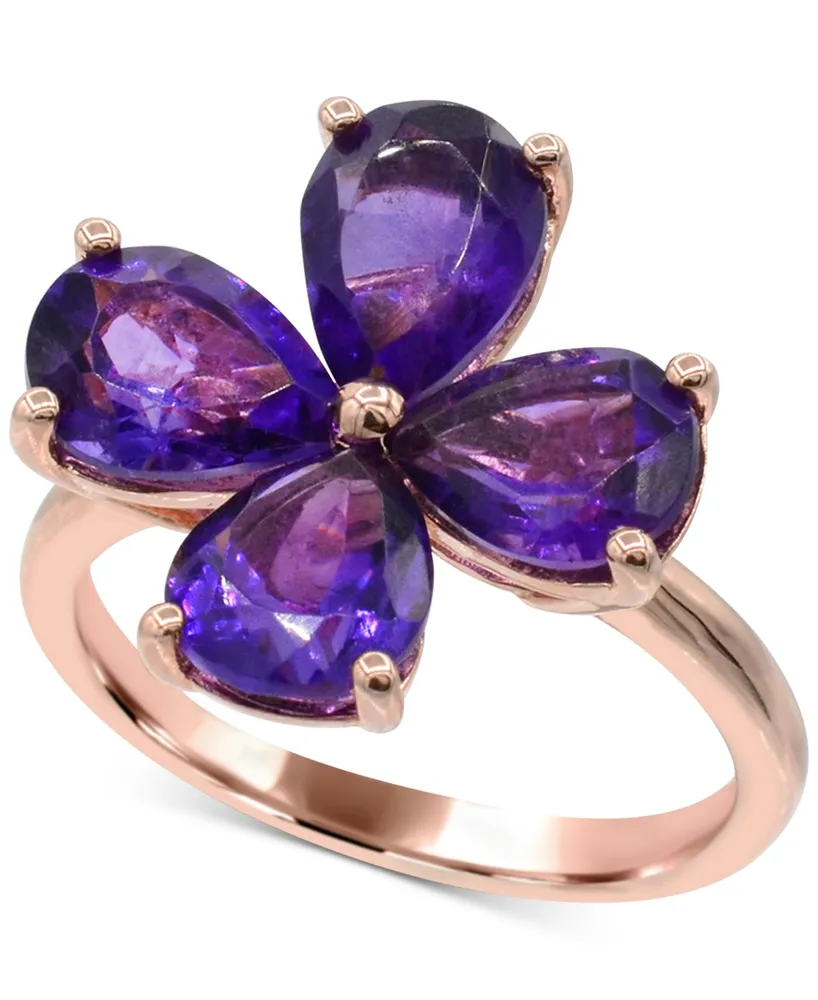 Amethyst Flower Statement Ring (3-1/20 ct. t.w.) in 14K Rose Gold-Plated Sterling Silver