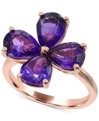 Amethyst Flower Statement Ring (3-1/20 ct. t.w.) in 14K Rose Gold-Plated Sterling Silver