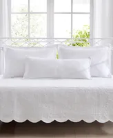 Closeout! Laura Ashley Solid Trellis Cotton 4 Piece Daybed Set