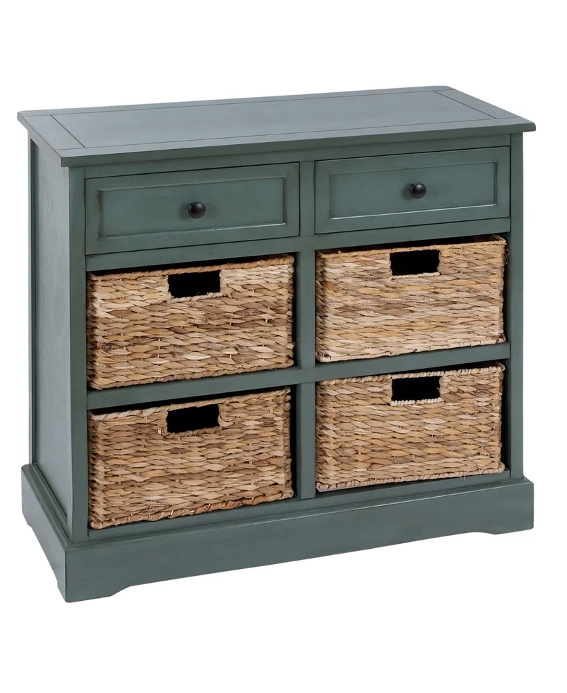 Country Rectangular and Leaf 4 Basket Cabinet