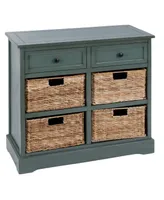 Country Rectangular and Leaf 4 Basket Cabinet