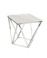 Modern Accent Table - Silver