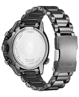 Citizen Men's Chronograph Promaster Navihawk Gray-Tone Stainless Steel Bracelet Watch 48mm