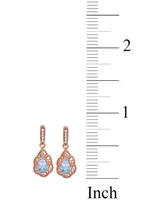 Aquamarine (5/8 ct. t.w.) & Diamond (1/10 ct. t.w.) Drop Earrings in 18k Rose Gold-Plated Sterling Silver