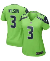 Women's Russell Wilson Neon Green Seattle Seahawks Alternate Game Jersey