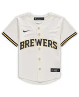 Toddler Boys and Girls Christian Yelich Cream Milwaukee Brewers Home Replica Player Jersey