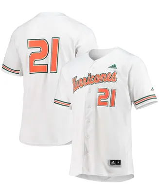 Men's White Miami Hurricanes Replica Baseball Jersey