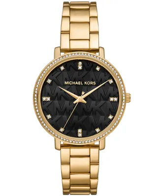 Michael Kors Women's Pyper Three-Hand Gold-Tone Stainless Steel Bracelet Watch 38mm - Gold