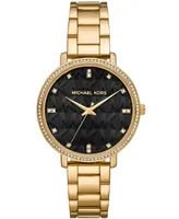 Michael Kors Women's Pyper Three-Hand Gold-Tone Stainless Steel Bracelet Watch 38mm - Gold