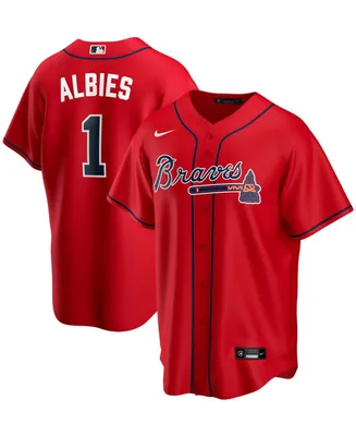 Men's Ozzie Albies Red Atlanta Braves Alternate Replica Player Name Jersey