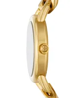 Tory Burch Women's Gold-Tone Stainless Steel Link Bracelet Watch 32mm