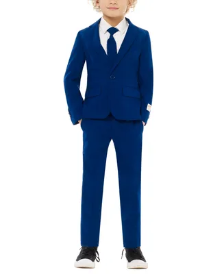 OppoSuits Boys Navy Royale Solid Slim Fit Suit