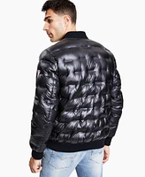 Guess Men's Stamp Quilt Puffer Bomber Jacket