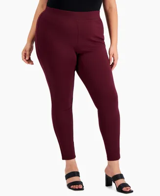 I.n.c. International Concepts Plus Size Skinny Pull-On Ponte Pants, Created for Macy's