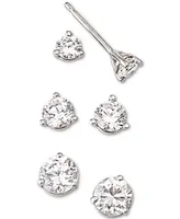 Certified Near Colorless Diamond Stud Earrings 18k White Gold or (1/4 ct. t.w.)