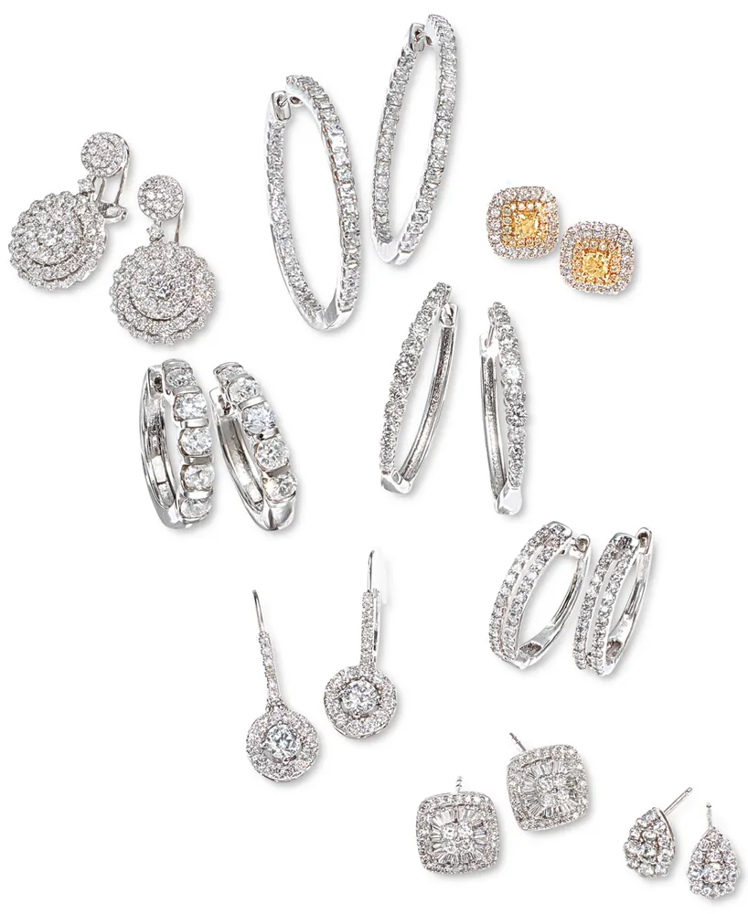 Diamond Dangle Drop Earrings in 14k White Gold (1 ct. t.w.)