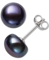 Belle de Mer Cultured Freshwater Button Pearl (8-9mm) Stud Earrings