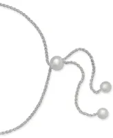 Wrapped Diamond Sideways Cross Bolo Bracelet (1/6 ct. t.w.) in 14k White Gold, Created for Macy's