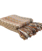 Happycare Textiles Multi-Color Chevron Pattern Throw, 60" x 50"