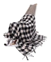 Decorative Sofa Bed Check Tassel Wrap Shawl Throw, 60" x 50"