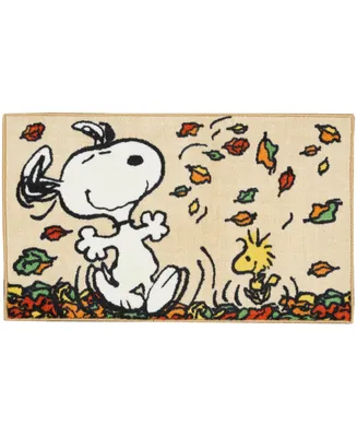Nourison Peanuts Snoopy and Woodstock Dancing Leaves Accent Rug, 18" x 30"
