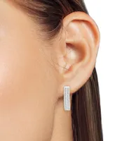 Diamond Baguette Hoop Earrings (1/2 ct. t.w.) in Sterling Silver