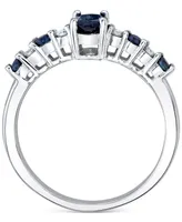 Sapphire (7/8 ct. t.w.) & Diamond (1/20 ct. t.w.) Ring in 10k White Gold
