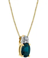 Sapphire (1 ct. t.w.) & Diamond (1/20 ct. t.w.) 18" Pendant Necklace in 14k Gold