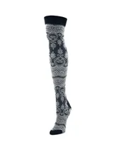 MeMoi Women's Imperial Leaf Over The Knee Socks