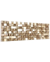 Empire Art Direct 'Textured 2' Metallic Handed Painted Rugged Wooden Blocks Wall Sculpture - 72" x 22"