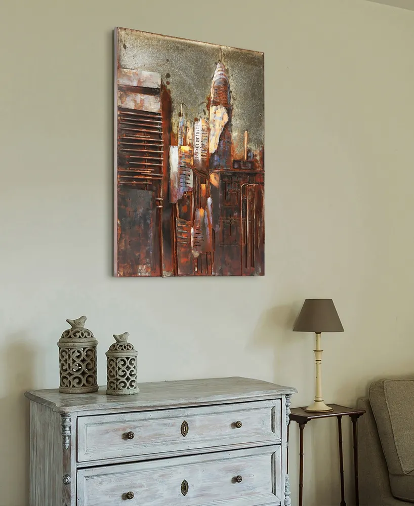 Empire Art Direct The Chrysler Building Mixed Media Iron Hand Painted Dimensional Wall Art, 40" x 30" x 3.2"