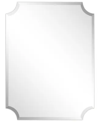 Empire Art Direct Frameless Rectangle Scalloped Beveled Mirror - 30" x 40"