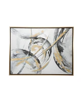 CosmoLiving by Cosmopolitan Gold Contemporary Abstract Canvas Wall Art, 30" x 40"