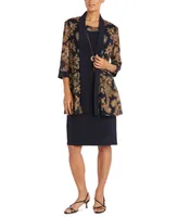 R & M Richards Petite 2-Pc. Paisley-Print Jacket Dress Set