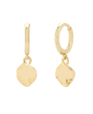 Camille Charm 14K Gold Plated Huggie Earrings - Gold