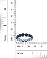 Lab Grown Blue Spinel Eternity Band Rhodium Plated Sterling Silver