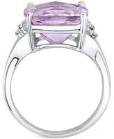 Pink Amethyst (6-1/10 ct. t.w.) & Diamond (1/20 ct. t.w.) Statement Ring in Sterling Silver