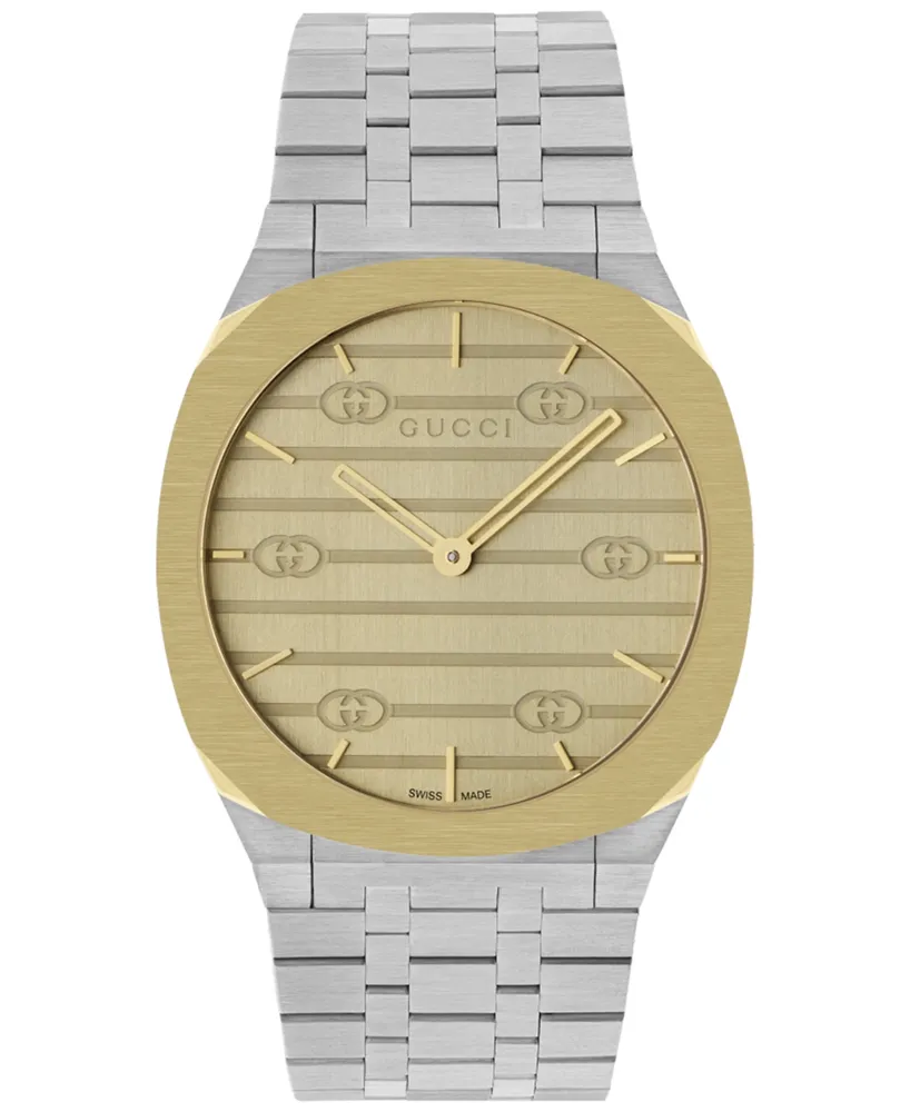 Gucci Men's Swiss 25H Stainless Steel Bracelet Watch 38mm